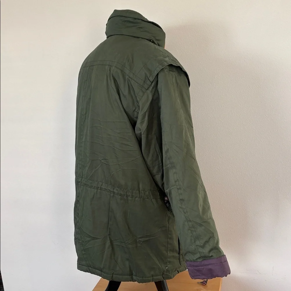 Cabela’s Down Green Quilted Coat with Brown Accents Size XL - Picture 4 of 14